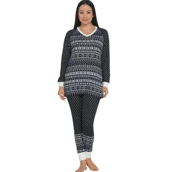 Cuddl Duds Other - Cuddl Duds Petite Apres Ski Fairisle Pajama Set